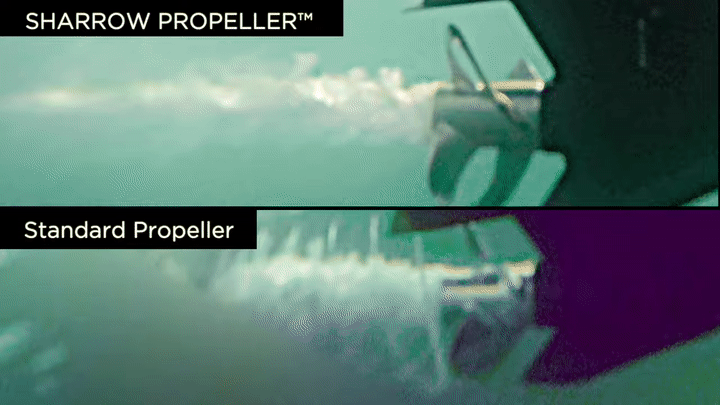 Sharrow propeller underwater